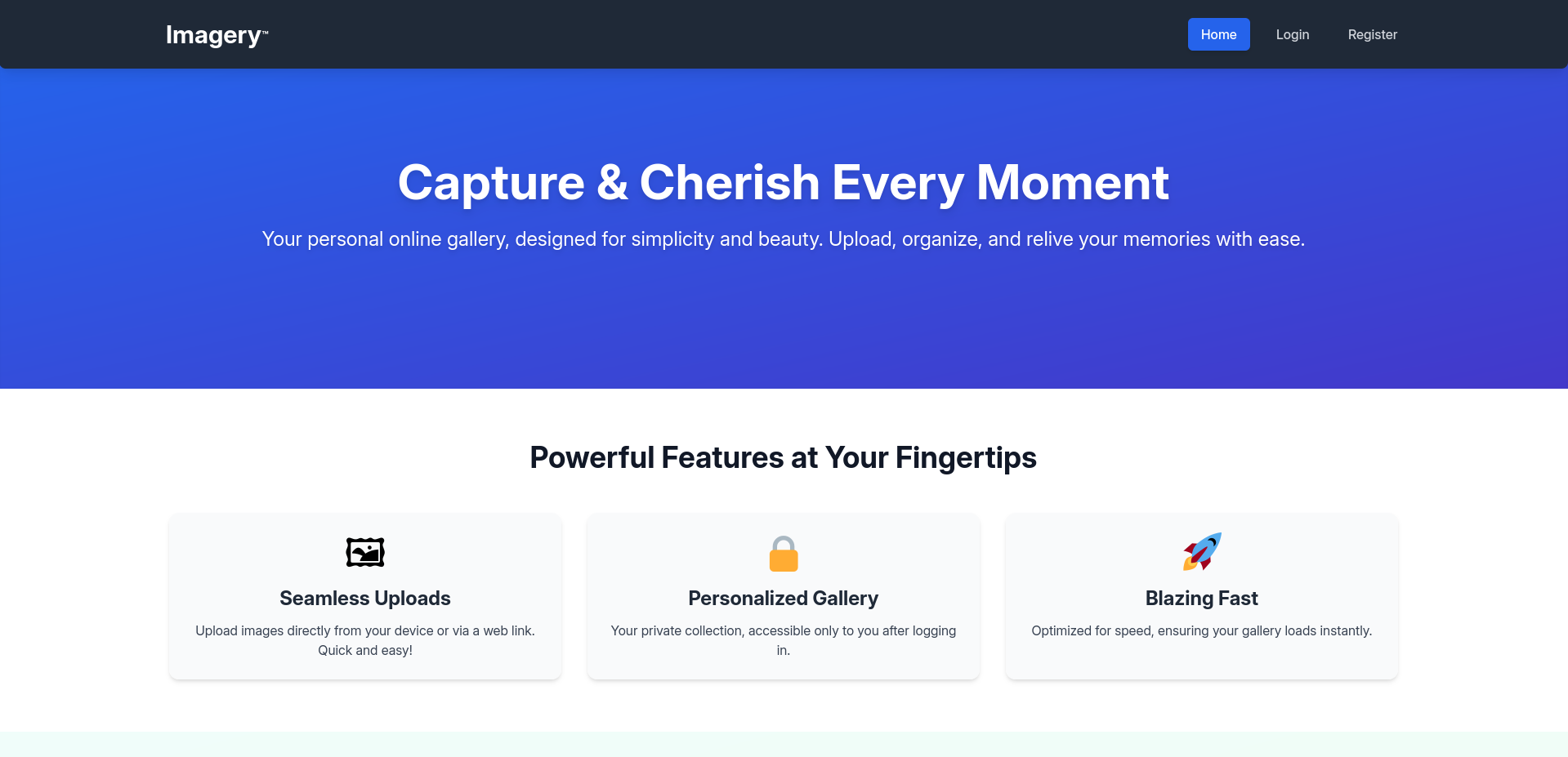 web landing page