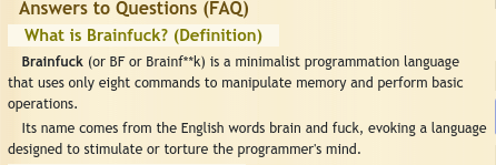 dcode definition of brainfuck