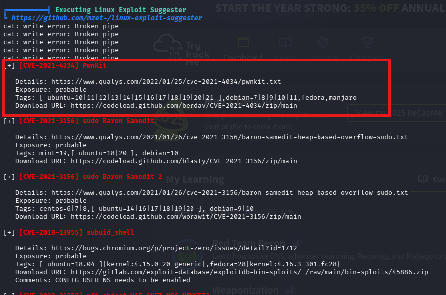 CVE-2021-4034 identified by linpeas