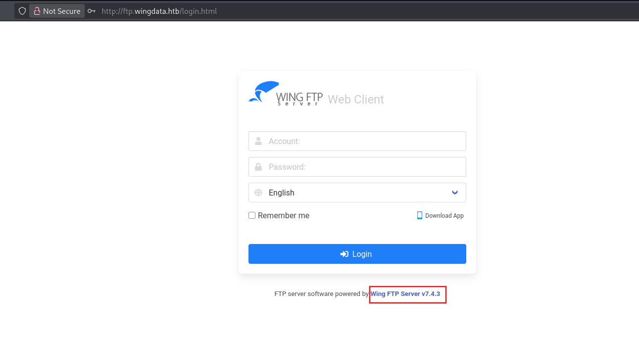 WingData login page